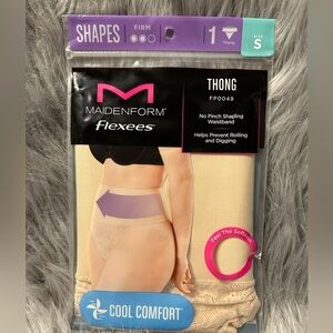 Maidenform Flexees Shapewear Womens Size‎ Small Beige Thong Shaping Waist…